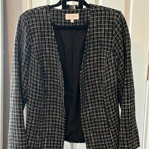 🖤 Skies Are Blue Black & White Check Tweed-Look Blazer 🖤